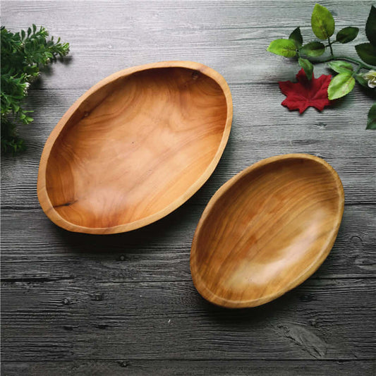 Creative Household Oval Wood Compote Plate - Homelune LTD home essentials and decor!