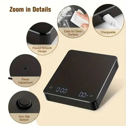 Discover the perfect brewing companion: our Digital Rechargeable Coffee Scale with Timer! - Homelune LTD home essentials and decor!