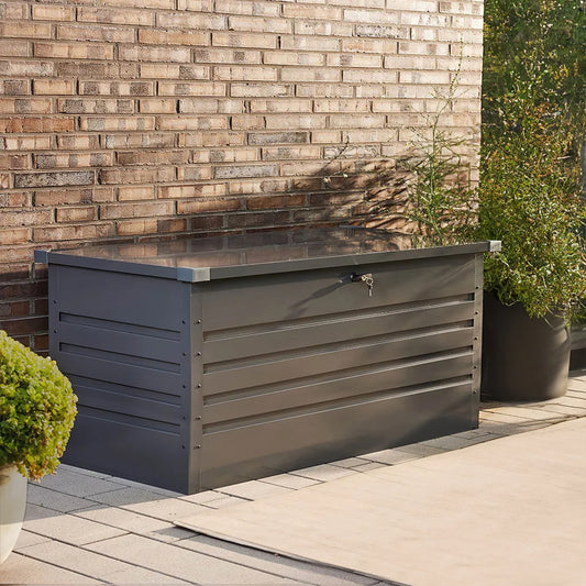 Durable Galvanized Steel Garden Storage Box with Lock Homelune LTD
