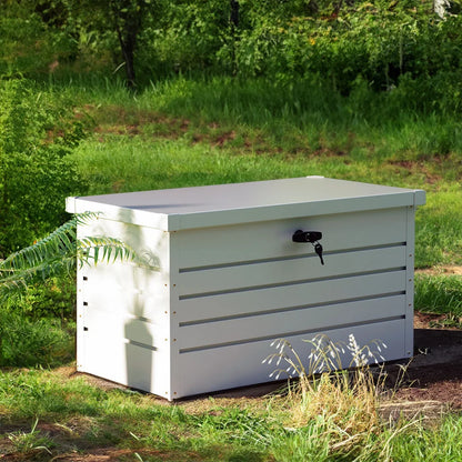 Durable Galvanized Steel Garden Storage Box with Lock Homelune LTD