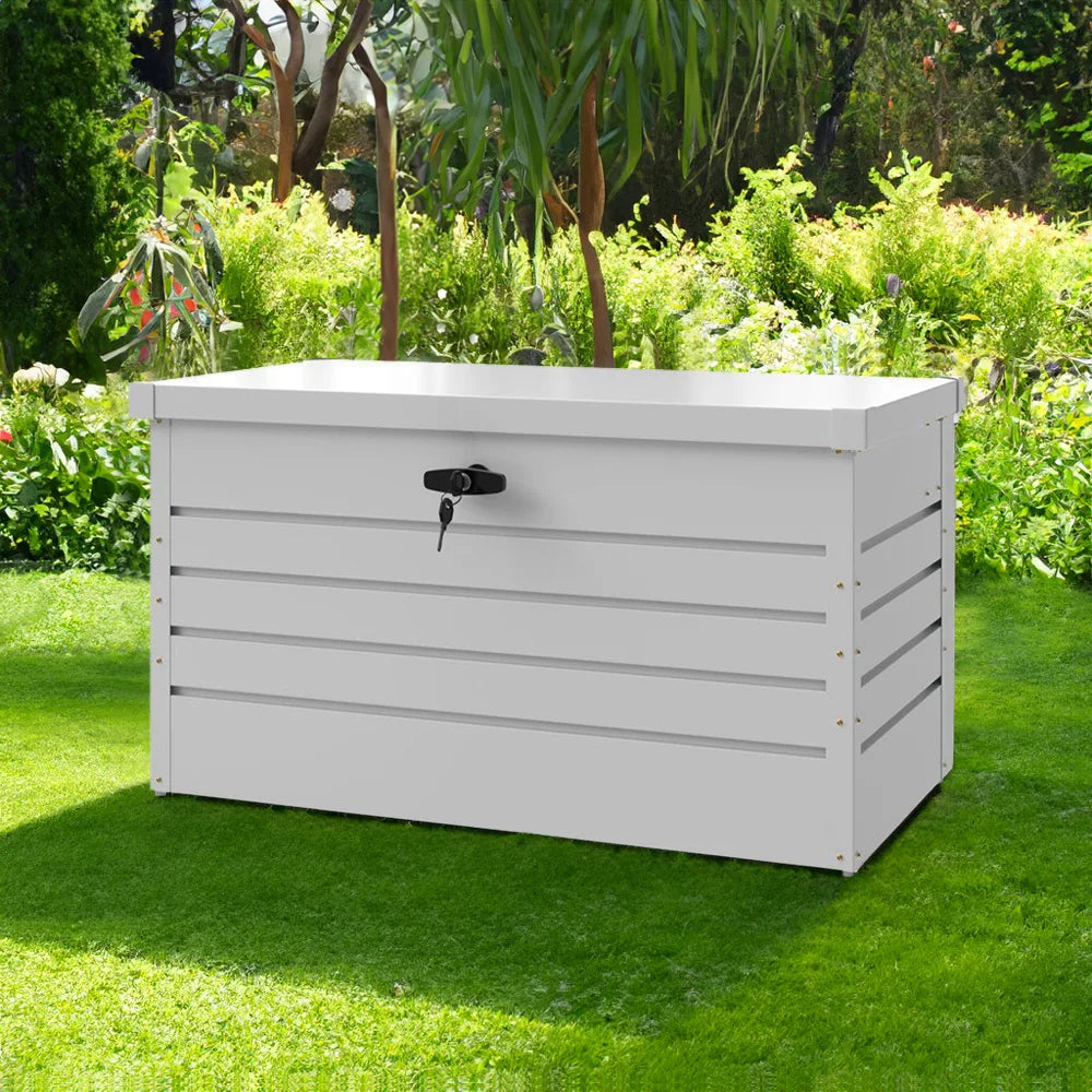 Durable Galvanized Steel Garden Storage Box with Lock Homelune LTD