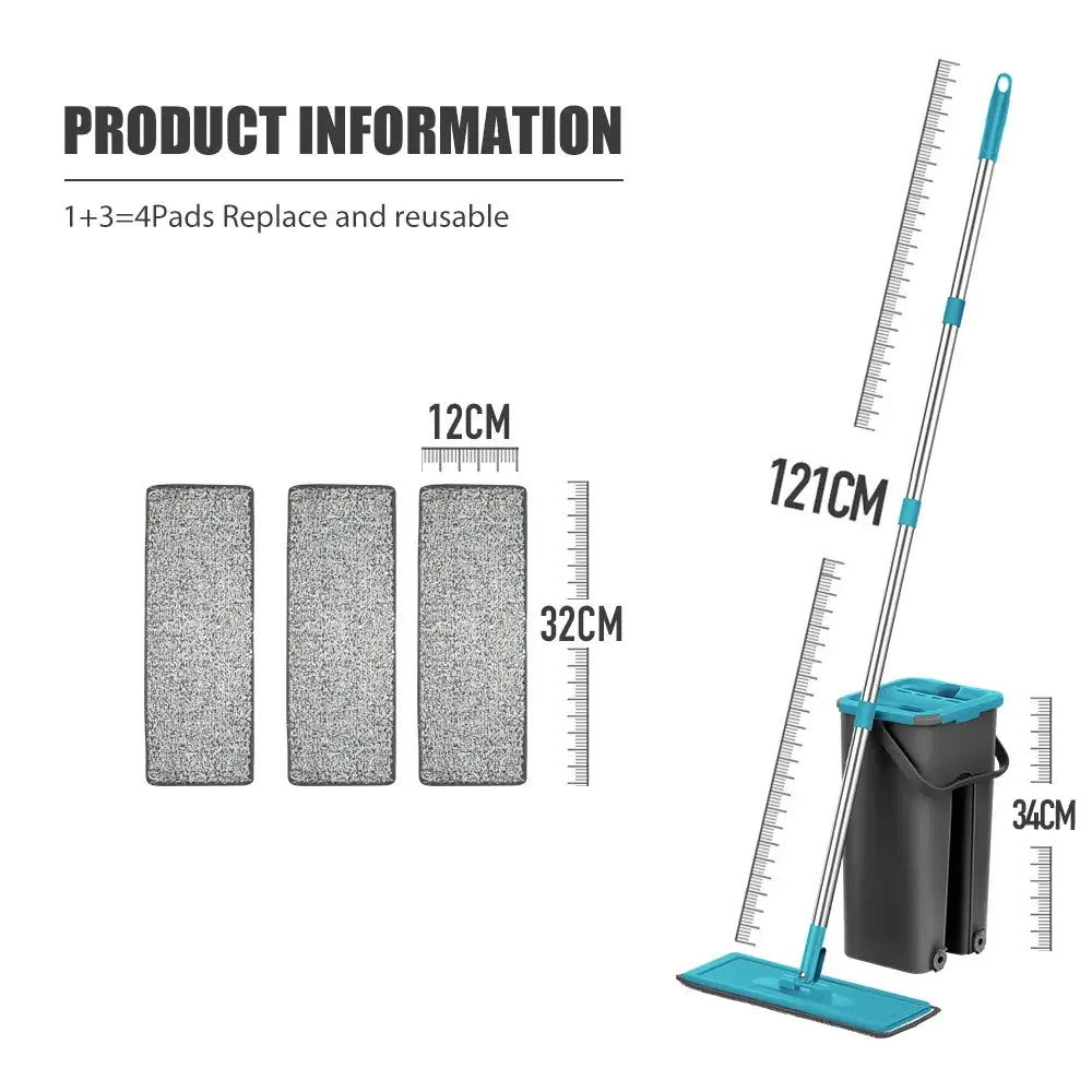 Effortless Floor Cleaning with Hands-Free Flat Squeeze Mop! - Homelune LTD home essentials and decor!