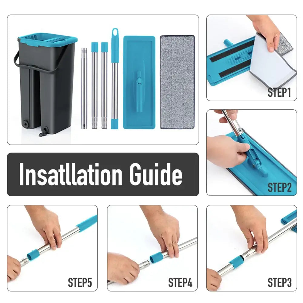 Effortless Floor Cleaning with Hands-Free Flat Squeeze Mop! - Homelune LTD home essentials and decor!