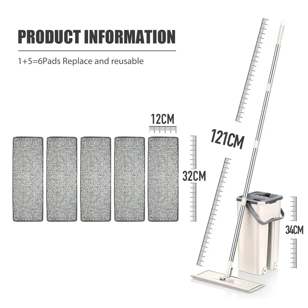 Effortless Floor Cleaning with Hands-Free Flat Squeeze Mop! - Homelune LTD home essentials and decor!