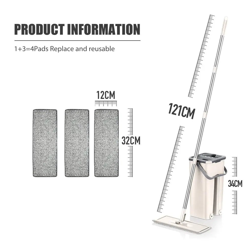 Effortless Floor Cleaning with Hands-Free Flat Squeeze Mop! - Homelune LTD home essentials and decor!