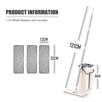 Effortless Floor Cleaning with Hands-Free Flat Squeeze Mop! - Homelune LTD home essentials and decor!