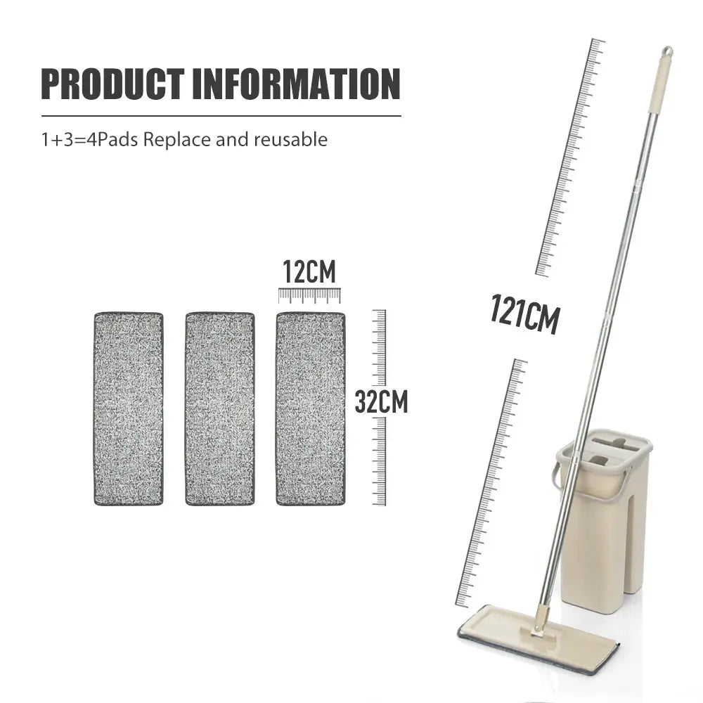 Effortless Floor Cleaning with Hands-Free Flat Squeeze Mop! - Homelune LTD home essentials and decor!