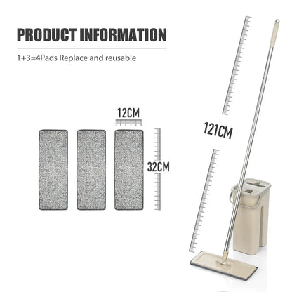 Effortless Floor Cleaning with Hands-Free Flat Squeeze Mop! - Homelune LTD home essentials and decor!