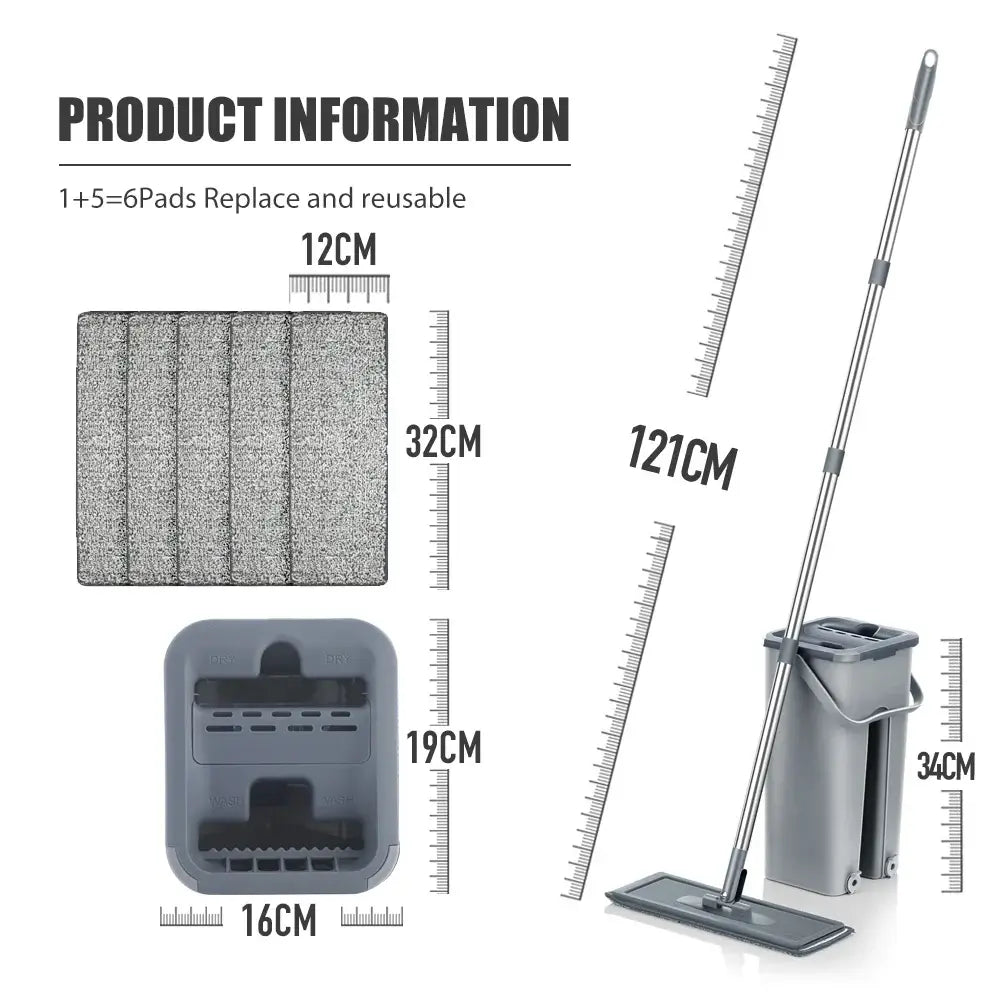 Effortless Floor Cleaning with Hands-Free Flat Squeeze Mop! - Homelune LTD home essentials and decor!