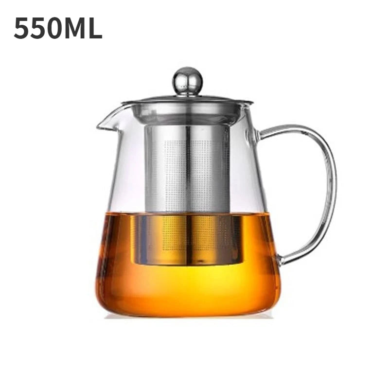 Elegant Heat-Resistant Glass Teapot with Stainless Steel Infuser Homelune LTD