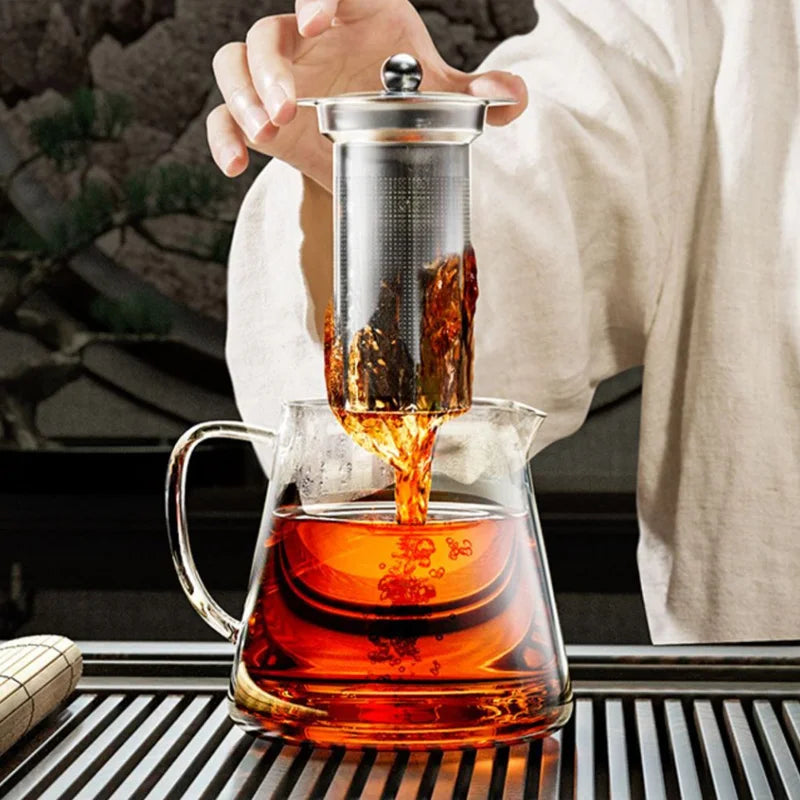 Elegant Heat-Resistant Glass Teapot with Stainless Steel Infuser Homelune LTD