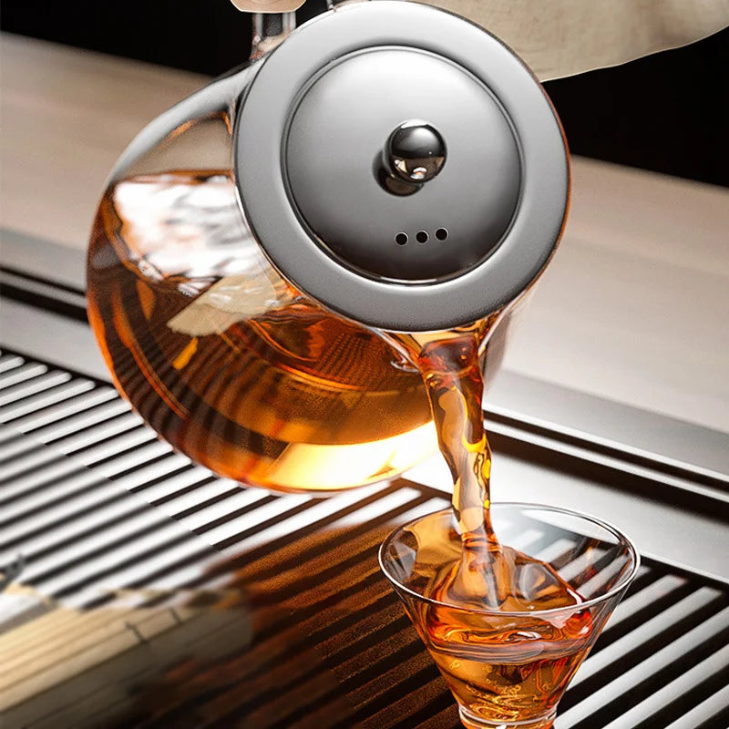 Elegant Heat-Resistant Glass Teapot with Stainless Steel Infuser Homelune LTD