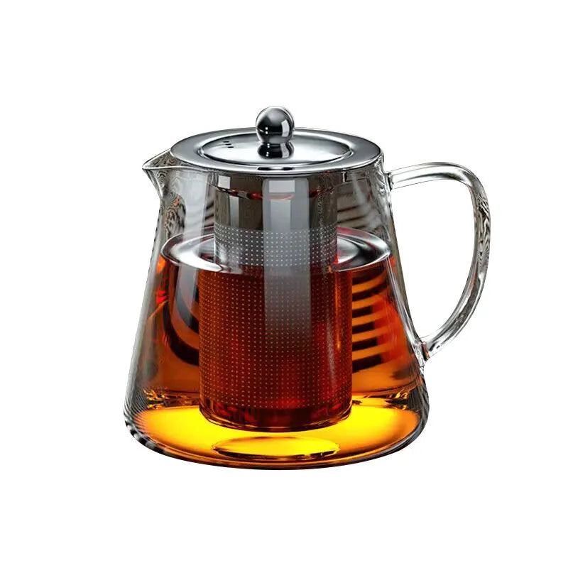 Elegant Heat-Resistant Glass Teapot with Stainless Steel Infuser Homelune LTD