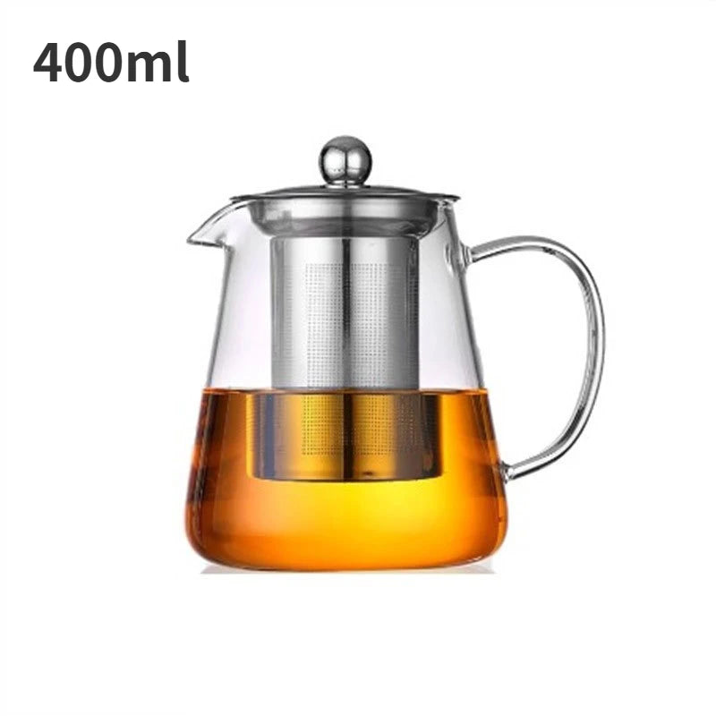 Elegant Heat-Resistant Glass Teapot with Stainless Steel Infuser Homelune LTD