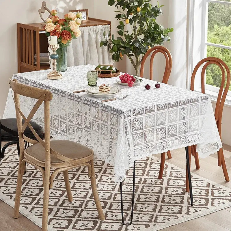 Elegant Lace Openwork Tablecloth for Stylish Dining and Special Events - Homelune LTD home essentials and decor!