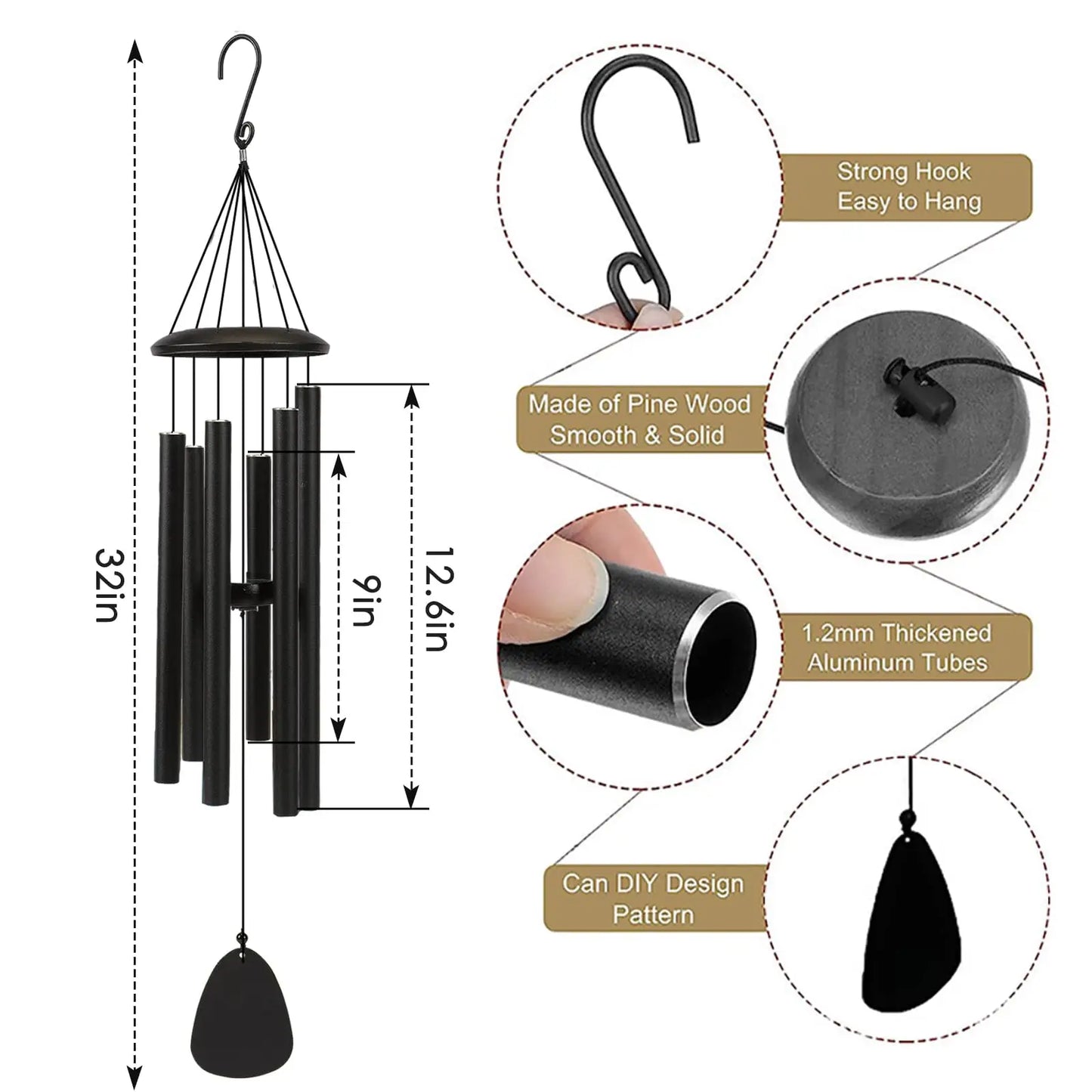 Outdoor Wind Chimes for Garden, Porch, and Balcony Décor Homelune LTD