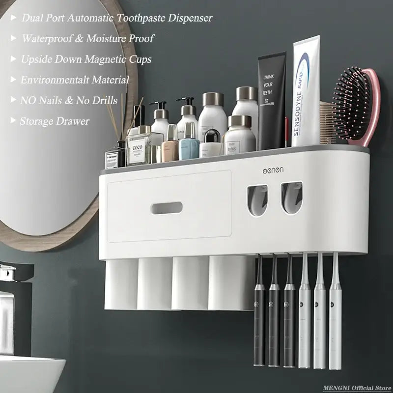 Elevate Your Bathroom with Our Innovative Magnetic Adsorption Toothbrush Holder! - Homelune LTD home essentials and decor!
