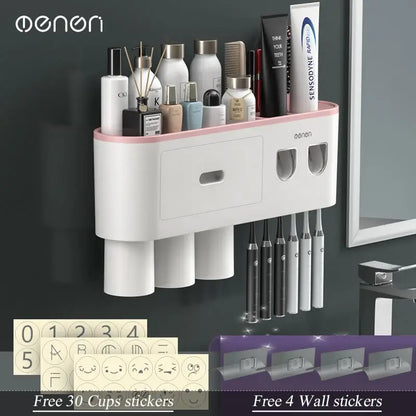 Elevate Your Bathroom with Our Innovative Magnetic Adsorption Toothbrush Holder! - Homelune LTD home essentials and decor!
