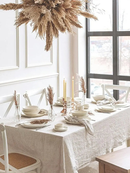Elevate Your Dining Experience with Our Modern 100% Cotton Linen Tablecloth - Homelune LTD home essentials and decor!