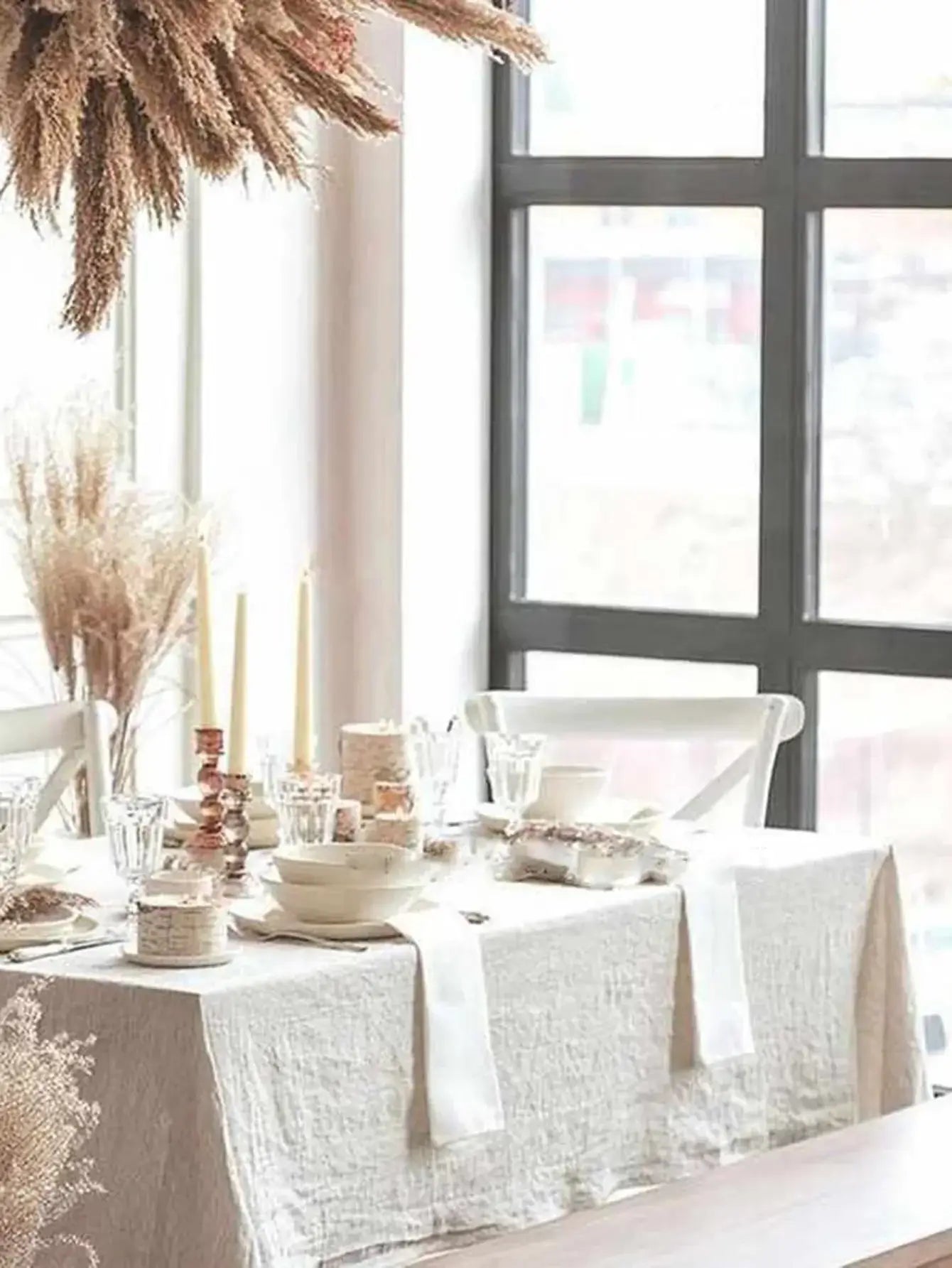 Elevate Your Dining Experience with Our Modern 100% Cotton Linen Tablecloth - Homelune LTD home essentials and decor!