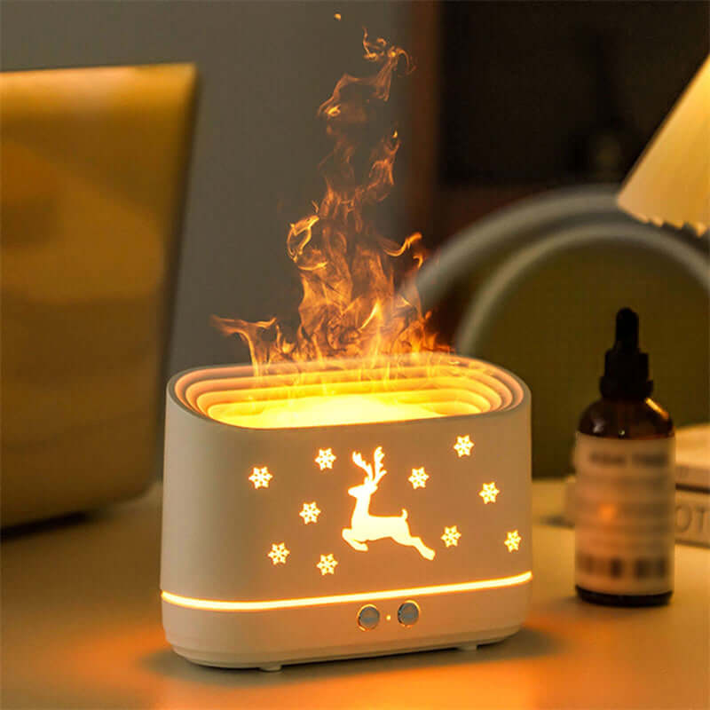 Elk Flame Humidifier & Diffuser – Silent Christmas Atmosphere Lamp - Homelune LTD home essentials and decor!