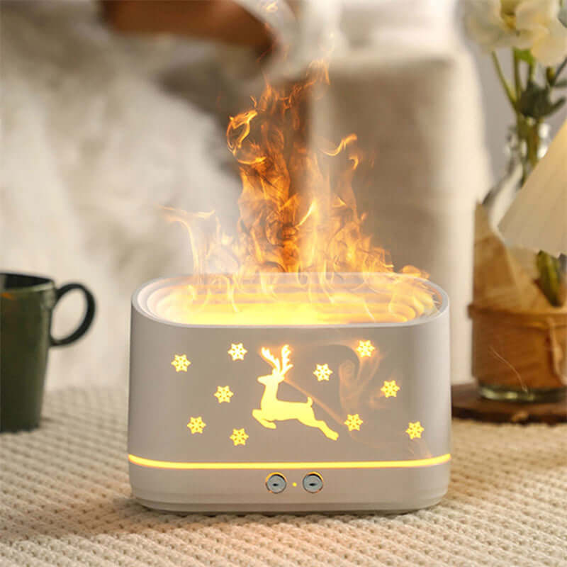 Elk Flame Humidifier & Diffuser – Silent Christmas Atmosphere Lamp - Homelune LTD home essentials and decor!