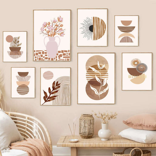 Enhance Your Space with Our Bohemian Line Leaves Abstract Painting! - Homelune LTD home essentials and decor!