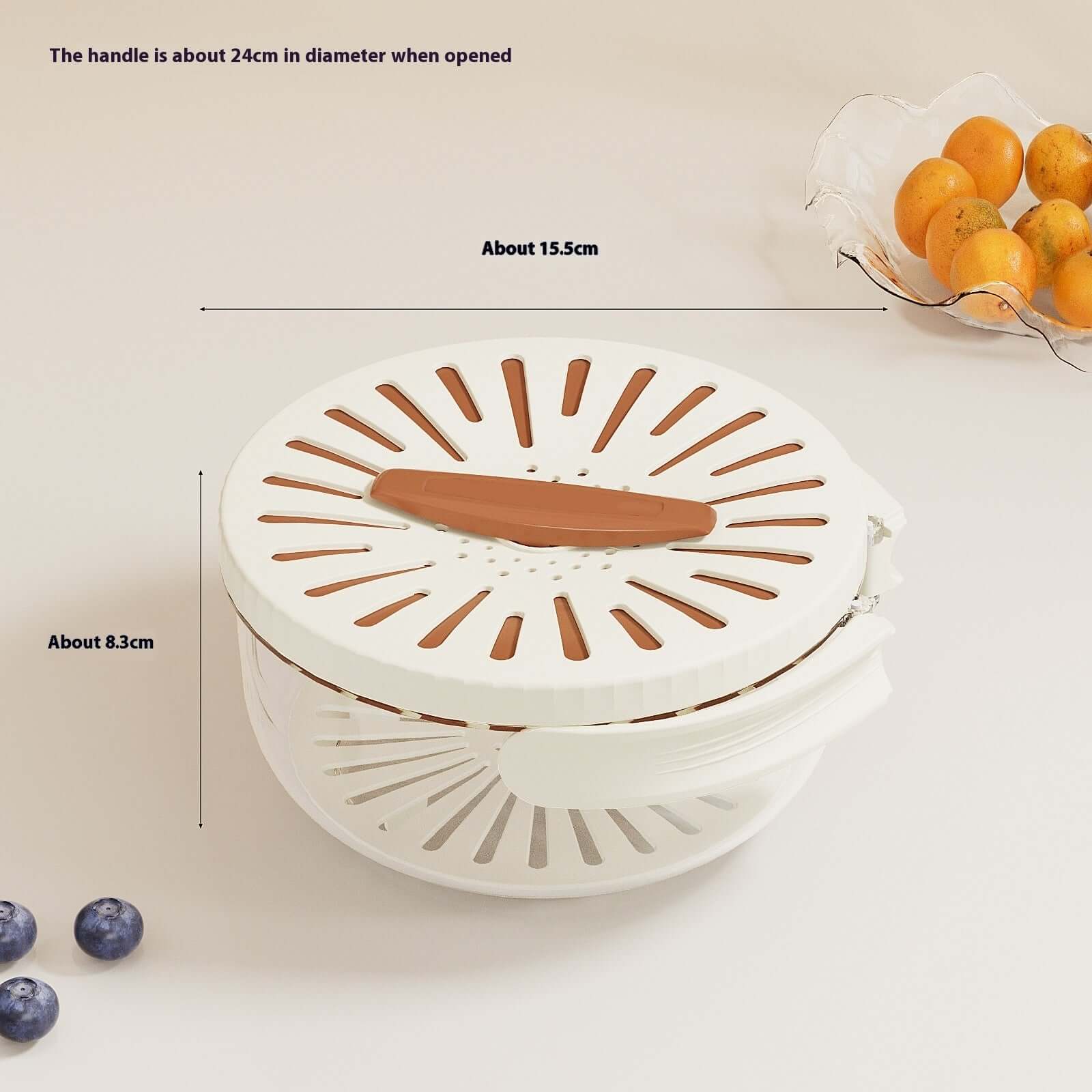 Foldable Fruit Drain Basket with Lid for Easy Cleaning - Homelune LTD home essentials and decor!
