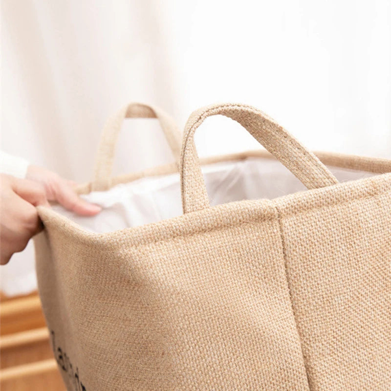 Foldable Jute Laundry Basket – Large Capacity Homelune LTD