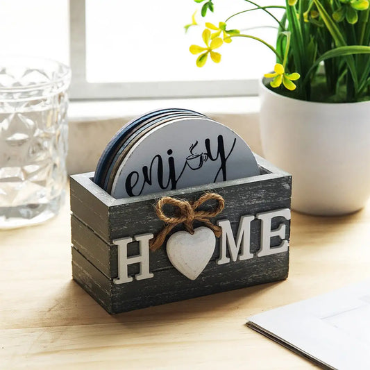 Home Love Wooden Coasters Set – Stylish & Practical Kitchen Protection Homelune LTD