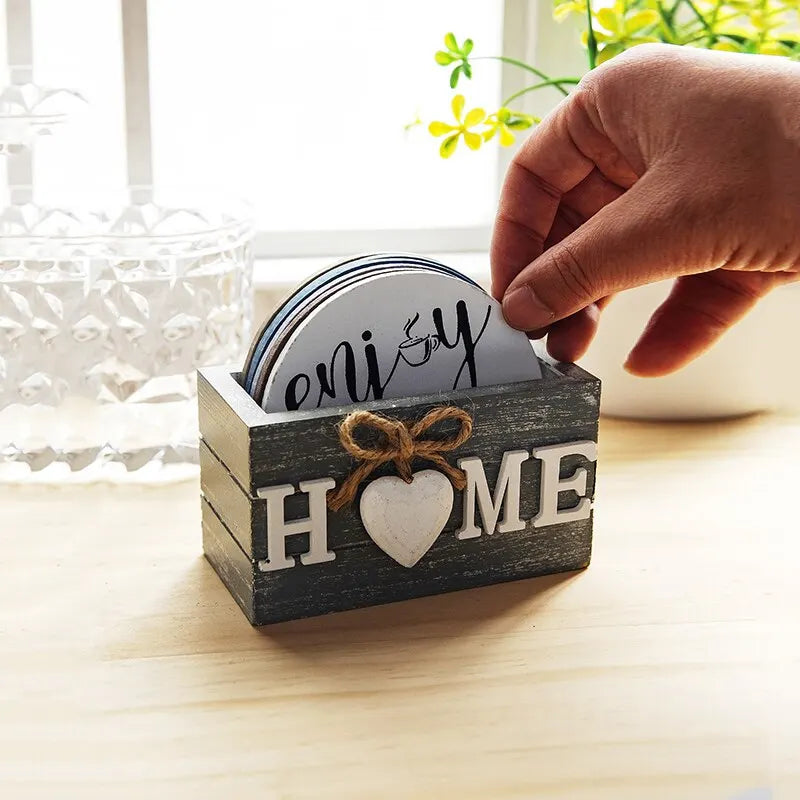 Home Love Wooden Coasters Set – Stylish & Practical Kitchen Protection Homelune LTD