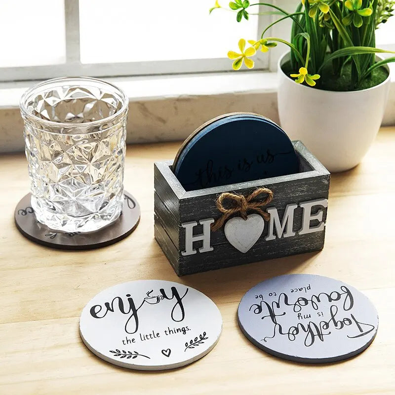 Home Love Wooden Coasters Set – Stylish & Practical Kitchen Protection Homelune LTD