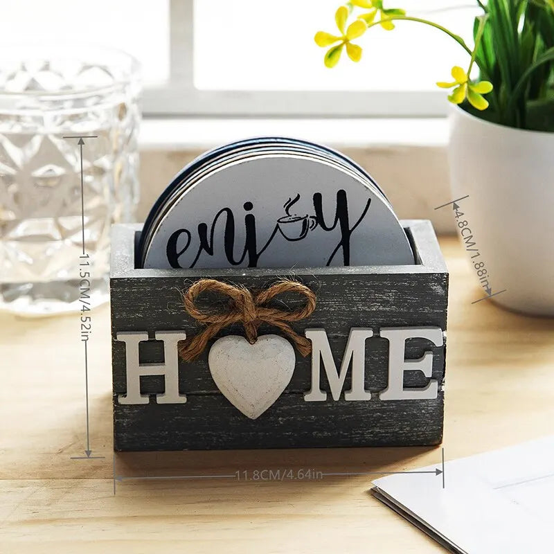 Home Love Wooden Coasters Set – Stylish & Practical Kitchen Protection Homelune LTD