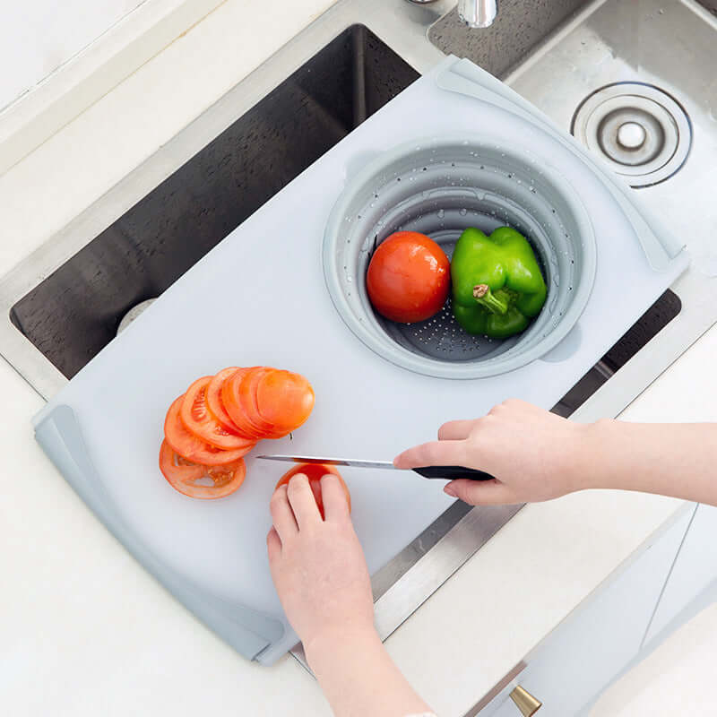Innovative 3-in-1 Chopping Board – Foldable Cutting Board with Drain Basket - Homelune LTD home essentials and decor!