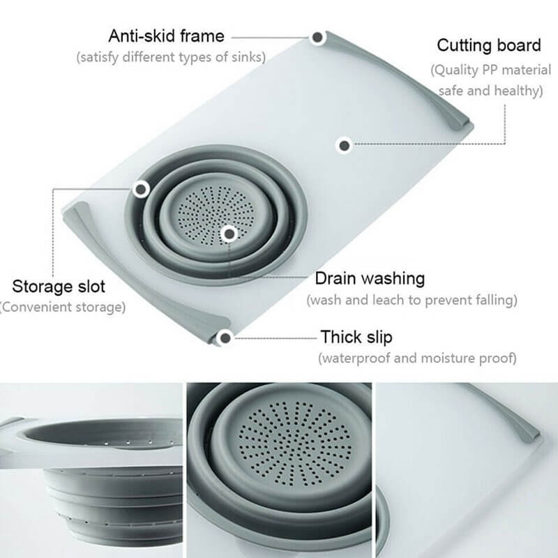 Innovative 3-in-1 Chopping Board – Foldable Cutting Board with Drain Basket - Homelune LTD home essentials and decor!
