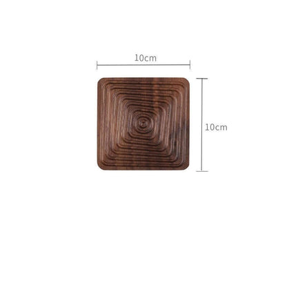 Japanese Black Walnut Geometric Tea Coaster: Creative Cup Holder - Homelune LTD home essentials and decor!