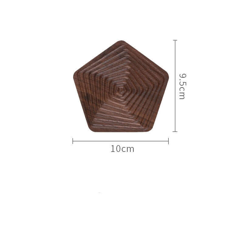 Japanese Black Walnut Geometric Tea Coaster: Creative Cup Holder - Homelune LTD home essentials and decor!