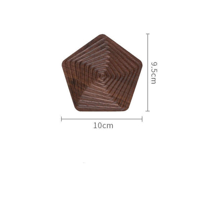 Japanese Black Walnut Geometric Tea Coaster: Creative Cup Holder - Homelune LTD home essentials and decor!