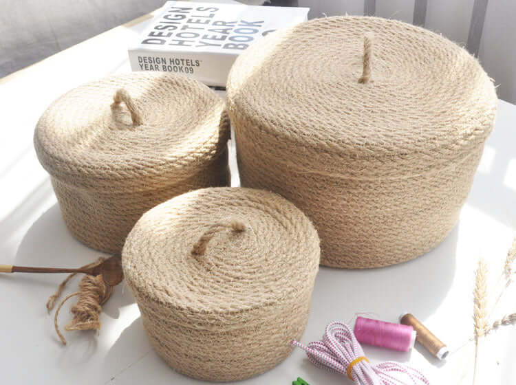 Japanese Style Linen Storage Basket – Perfect for Tabletop Sundries - Homelune LTD home essentials and decor!