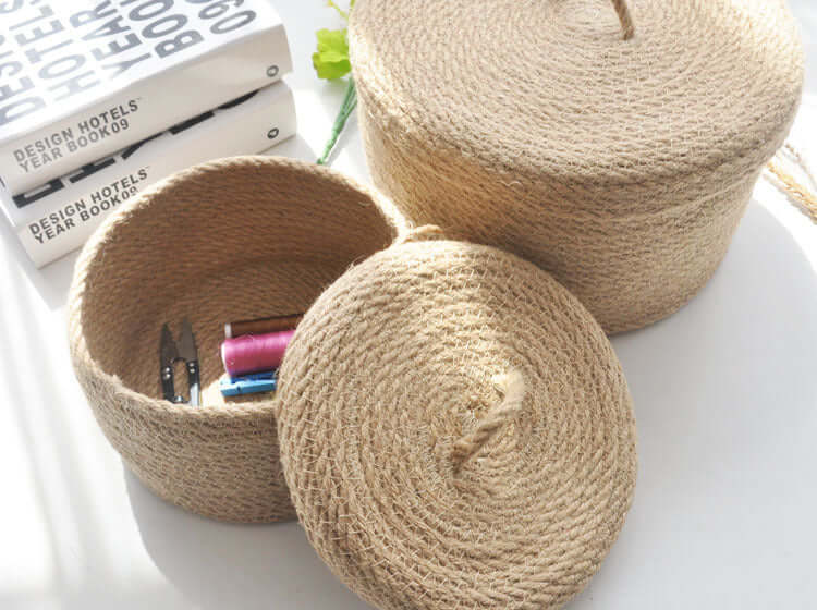 Japanese Style Linen Storage Basket – Perfect for Tabletop Sundries - Homelune LTD home essentials and decor!
