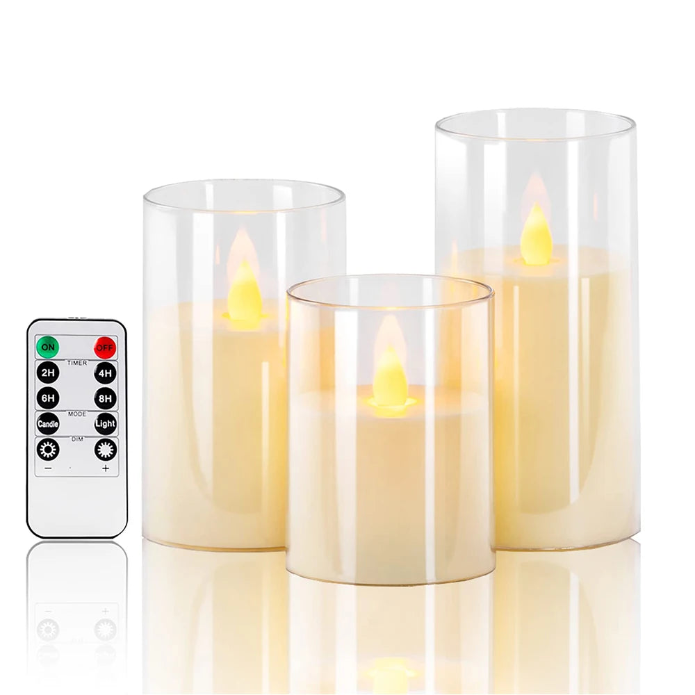 Remote-Controlled LED Acrylic Candles – Festive & Elegant Glow Homelune LTD