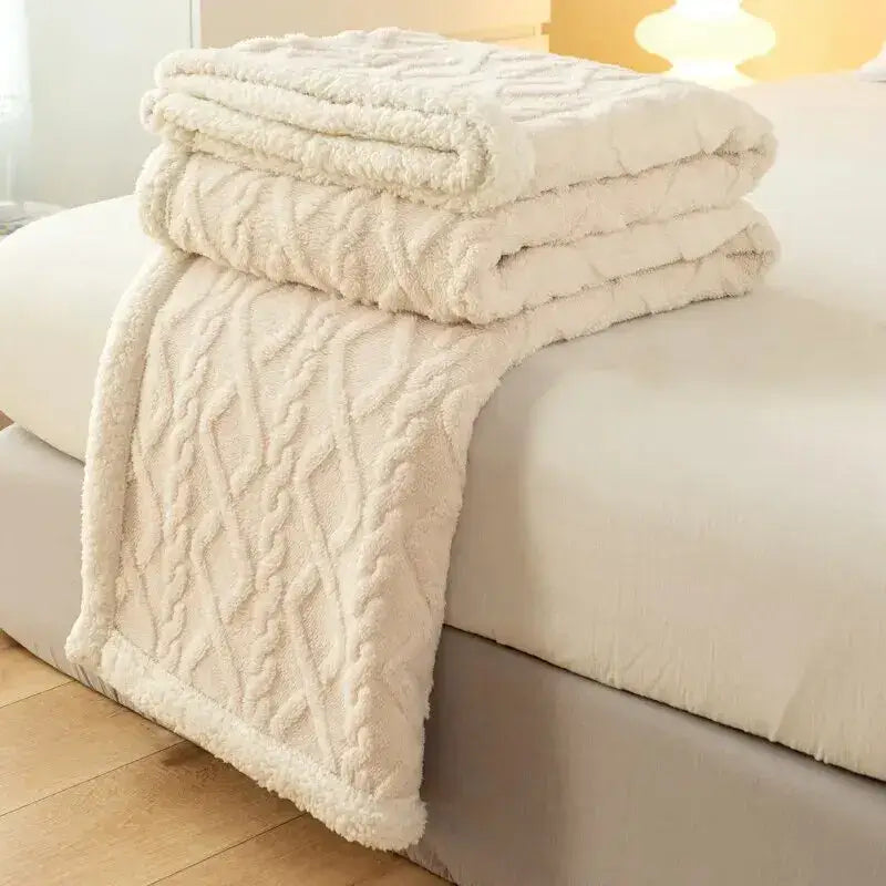 Luxurious Warmth and Style with Our Thickened Polyester Blanket - Homelune LTD home essentials and decor!