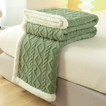 Luxurious Warmth and Style with Our Thickened Polyester Blanket - Homelune LTD home essentials and decor!