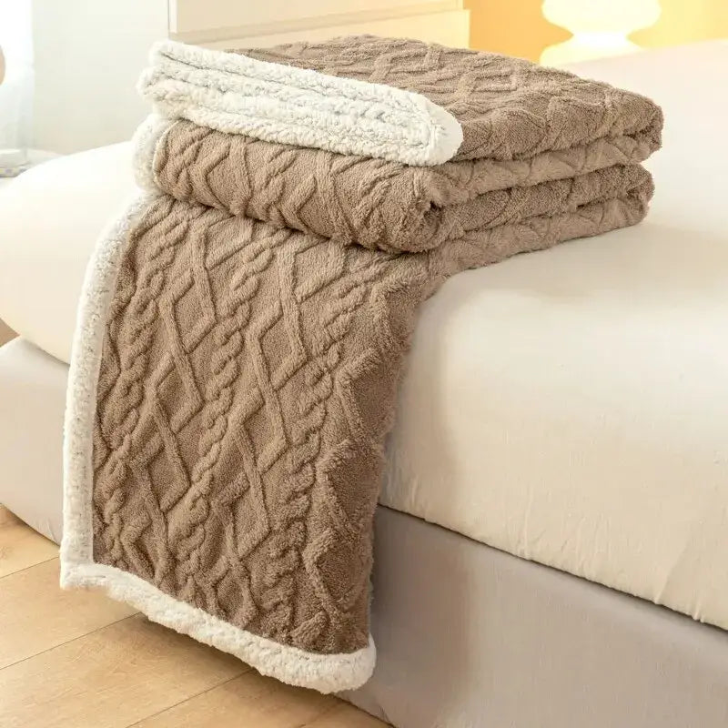 Luxurious Warmth and Style with Our Thickened Polyester Blanket - Homelune LTD home essentials and decor!