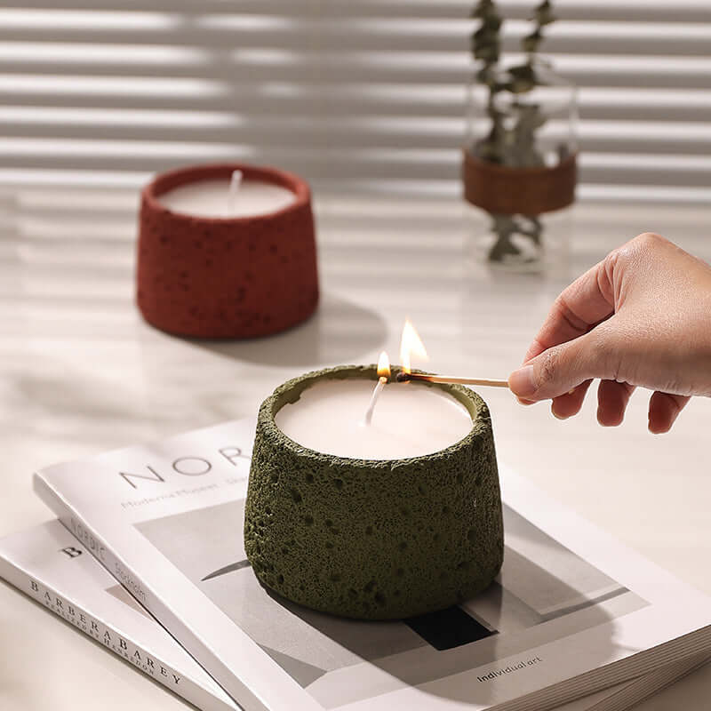Modern Cement Candle Holder: Perfect for Aromatherapy & Home Décor - Homelune LTD home essentials and decor!