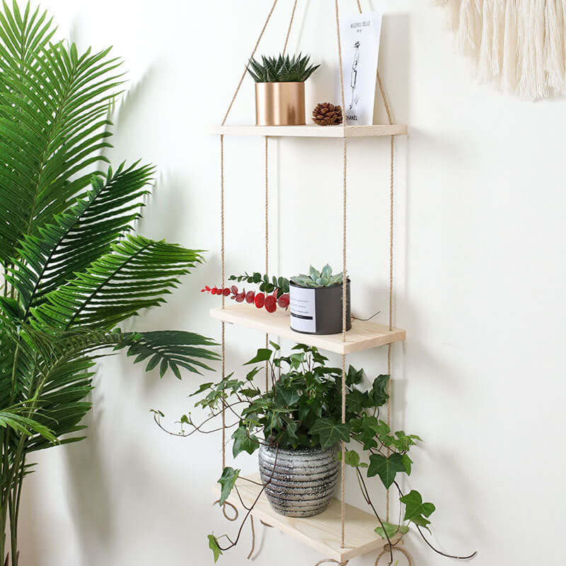 Nordic Hemp Rope Rack: Retro Wooden Partition Decor - Homelune LTD home essentials and decor!