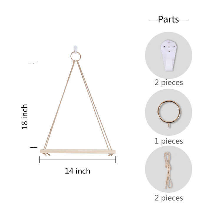 Nordic Hemp Rope Rack: Retro Wooden Partition Decor - Homelune LTD home essentials and decor!