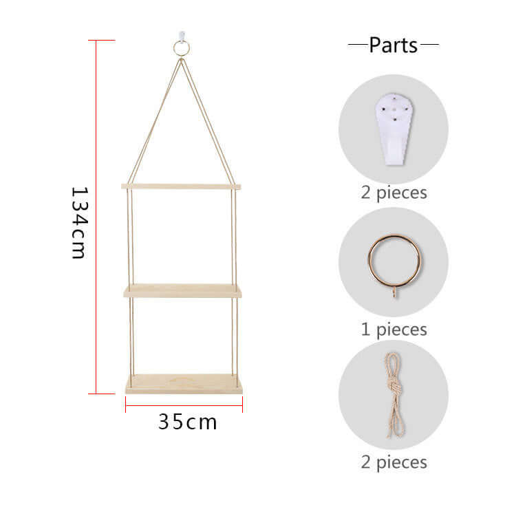 Nordic Hemp Rope Rack: Retro Wooden Partition Decor - Homelune LTD home essentials and decor!