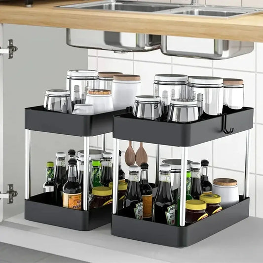 Optimize Your Space with Our 2-Tier Under Sink Storage Organizer! - Homelune LTD home essentials and decor!