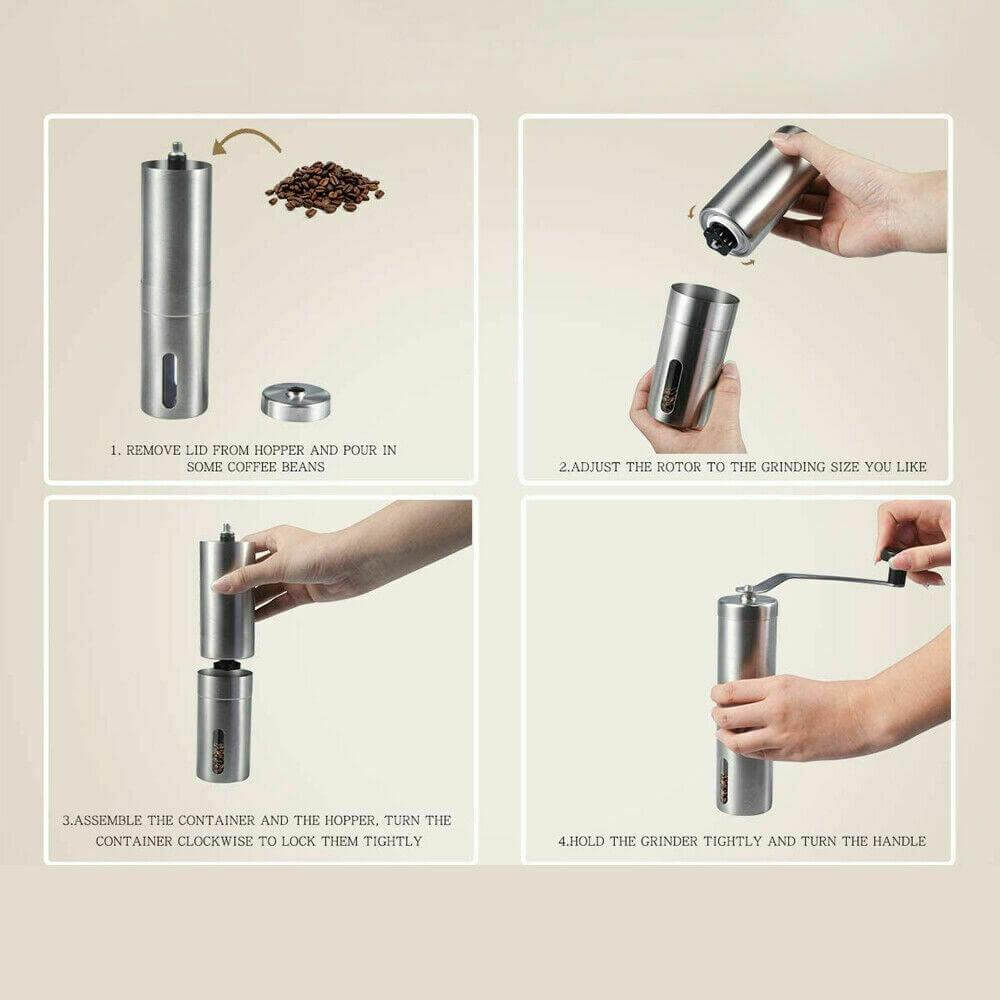 Portable Manual Coffee Grinder – Stainless Steel with Ceramic Burr for Fresh Grounds - Homelune LTD home essentials and decor!